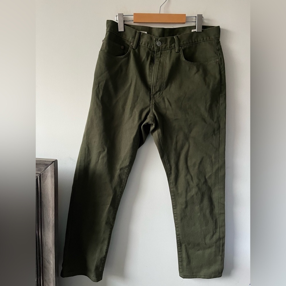 OOBE Brand Tapered Olive Green Pants - Size 33/30